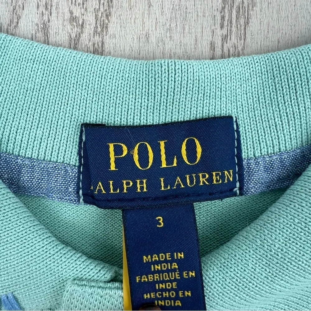 Polo Ralph Lauren Big Girls Twist-Front Stretch Polo Shirt 3 Green $60